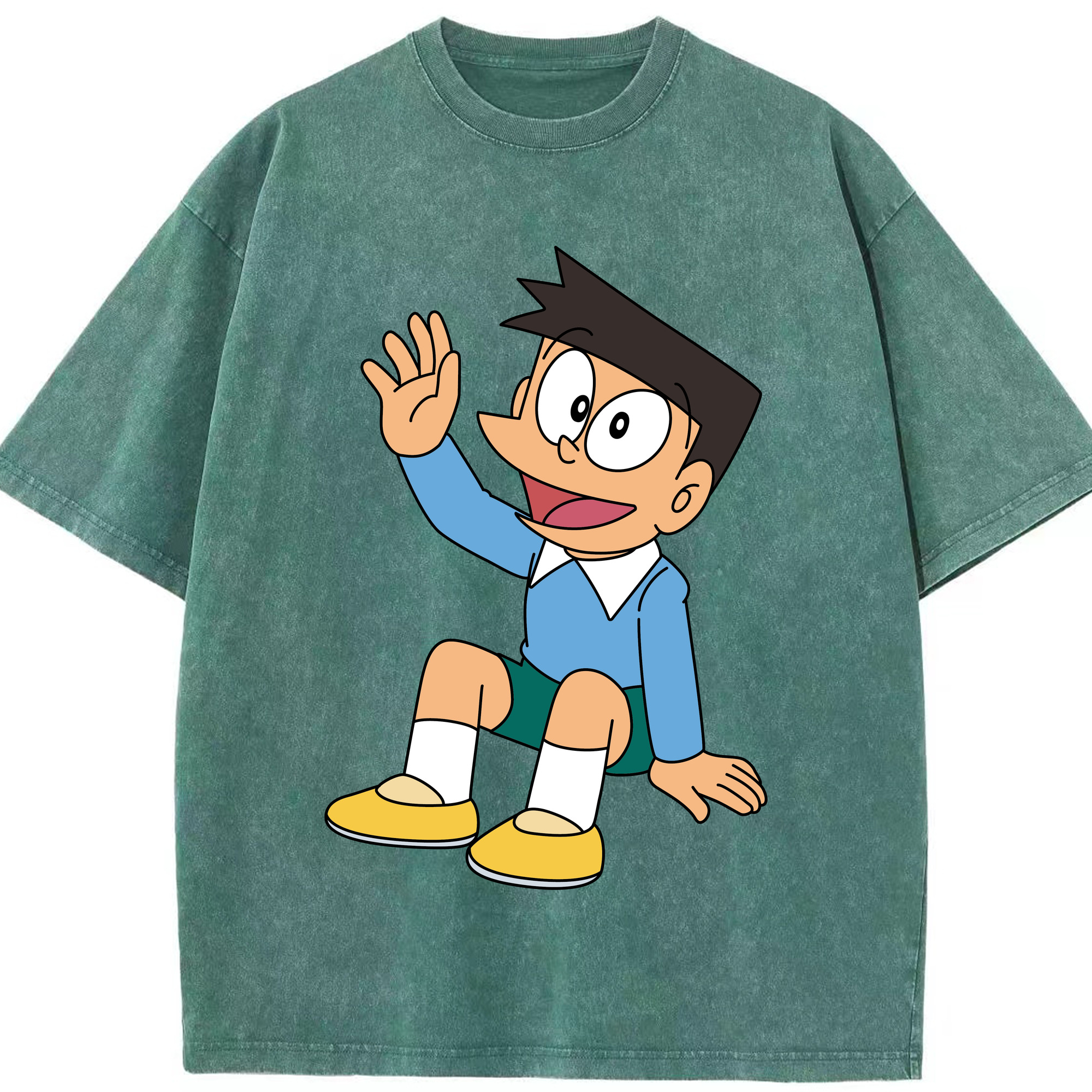 （画像用） ドラえもん 骨川 スネ夫 Doraemon Honekawa Suneo 綿100% ヴィンテージ風 半袖Tシャツ（フロントプリント）